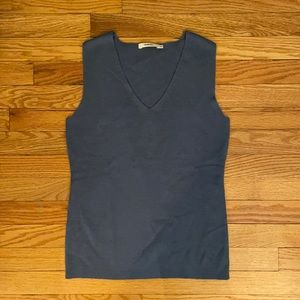 Rodier Slim V-Neck Blue Sweater Vest